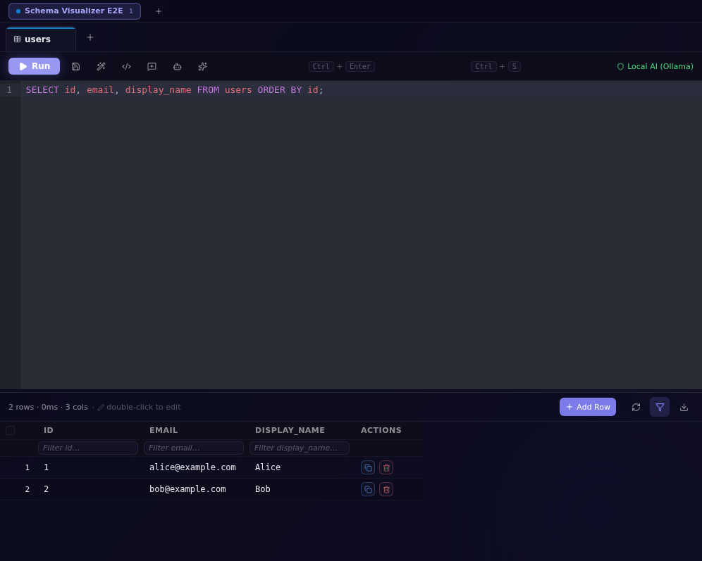 KobeanSQL query editor with SQL syntax highlighting and results grid below